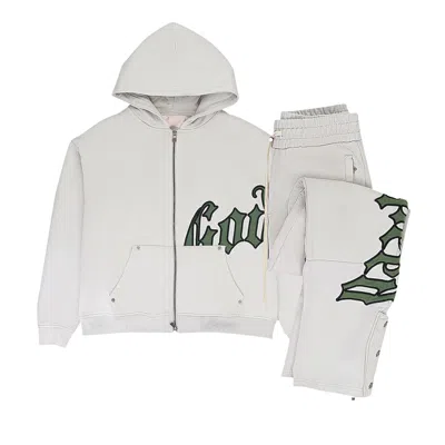 Pre-owned Godspeed Og Logo Sweatsuit 'stone/green' | Grey | Men's Size S