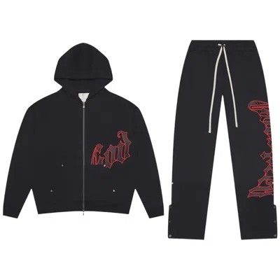 Pre-owned Godspeed Og Logo Sweatsuit V2 'black/red' | Men's Size L
