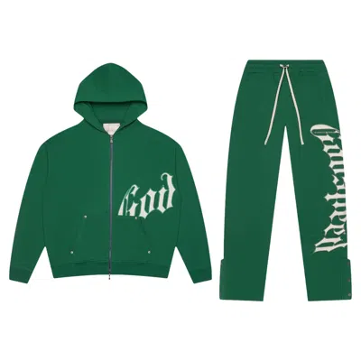Pre-owned Godspeed Og Logo Sweatsuit V2 'green/white' | Men's Size Xl
