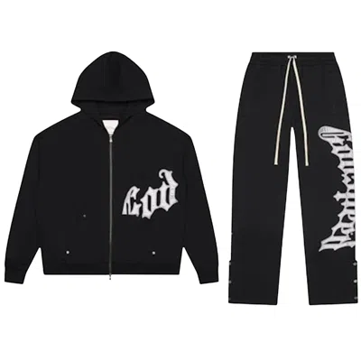 Pre-owned Godspeed Og Logo V2 Sweatsuit 'black/silver Satin' | Men's Size M