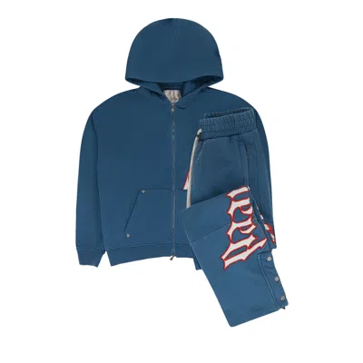 Pre-owned Godspeed Og Logo V2 Sweatsuit 'deep Water/red' | Blue | Men's Size Xl