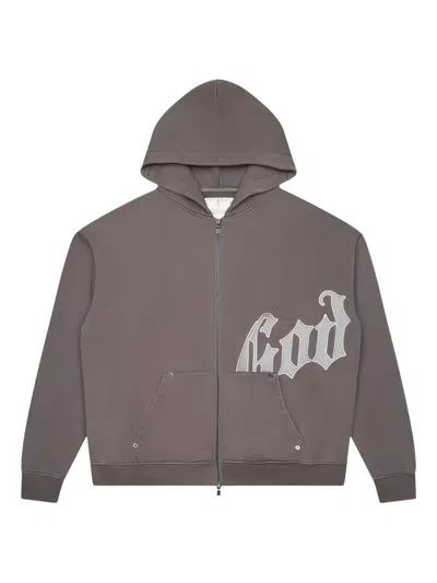 Godspeed Og Logo V2 Zip Hoodie In Gray