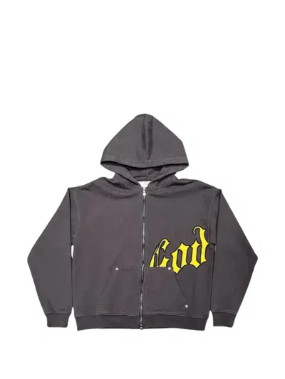 Godspeed Og Logo V2 Zip-up Hoodie In Gray