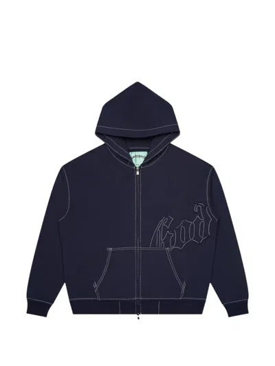 Godspeed Og Logo Zip-up Hoodie In Blue