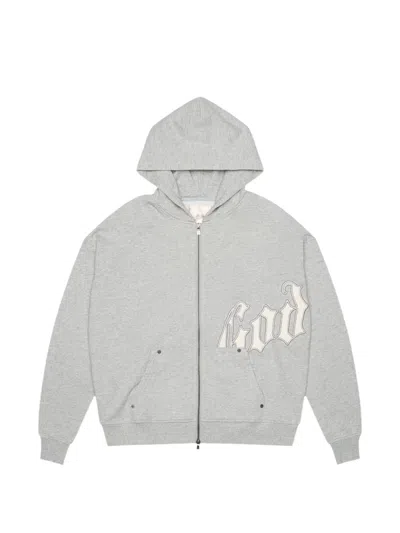 Godspeed Og Logo Zip-up Hoodie In Gray