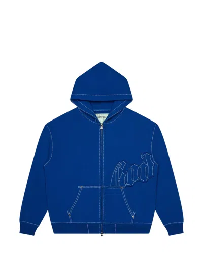 Godspeed Og Logo Zip-up Hoodie In Blue