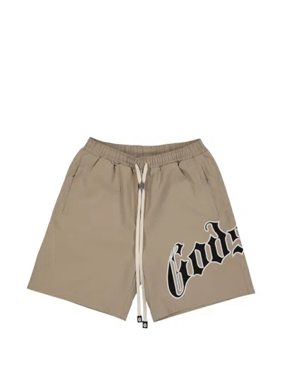 Godspeed Og Logo-patch Drawstring Shorts In Neutral
