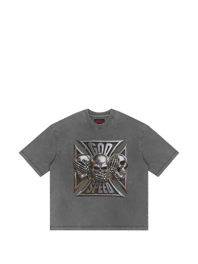 Godspeed Omerta Graphic-print T-shirt In Gray