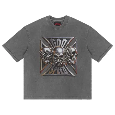 Pre-owned Godspeed Omerta T-shirt 'grey Wash' | Men's Size L