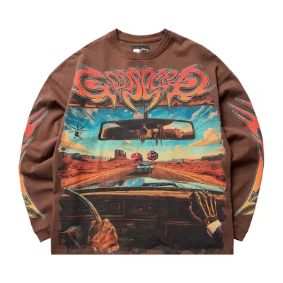 Pre-owned Godspeed On The Run Long-sleeve 'mocha' | Brown | Men's Size L