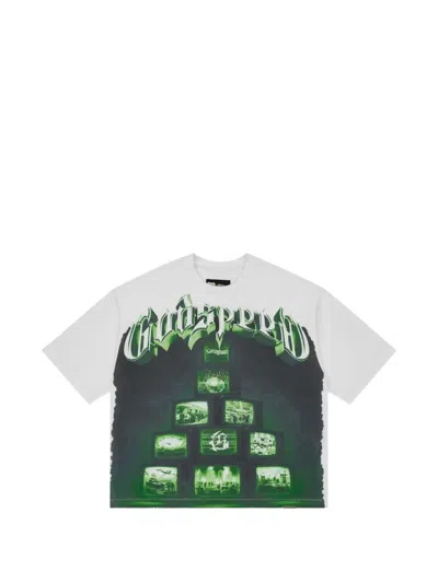 Godspeed Overstimulation Graphic-print T-shirt In White