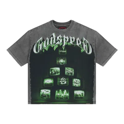 Pre-owned Godspeed Overstimulation Tee 'grey/green' | Men's Size Xl In Gray