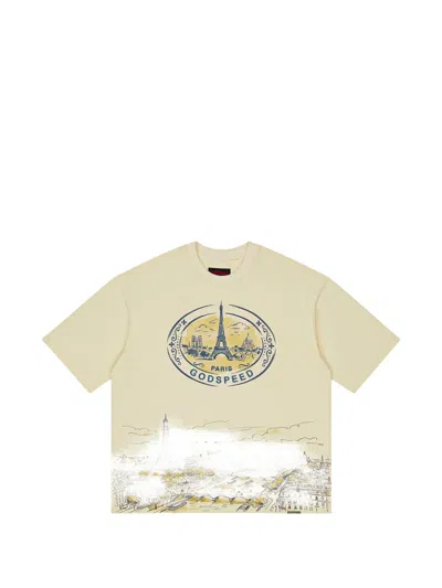 Godspeed Paris Skyline Graphic-print T-shirt In Neutral