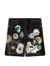 Godspeed Patchwork Denim Shorts In Black