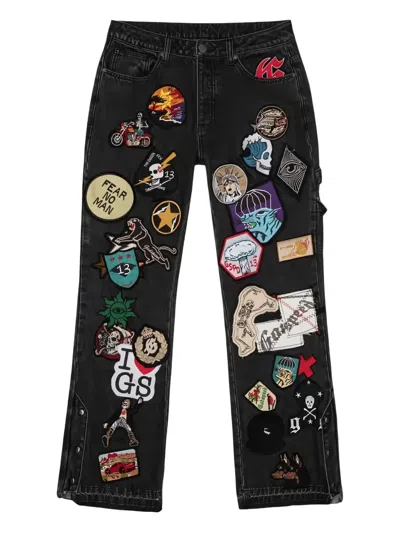 Godspeed Patchwork Five-pocket Jeans In Black