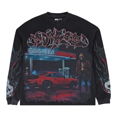 Pre-owned Godspeed Pit Stop Thermal Long-sleeve T-shirt 'black Wash' | Men's Size L