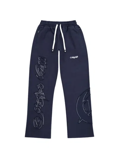 Godspeed Raw Import Distressed Track Trousers In Blue