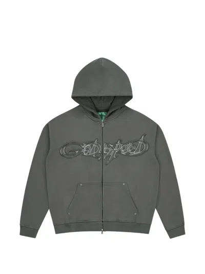 Godspeed Raw Import Zip-up Hoodie In Gray