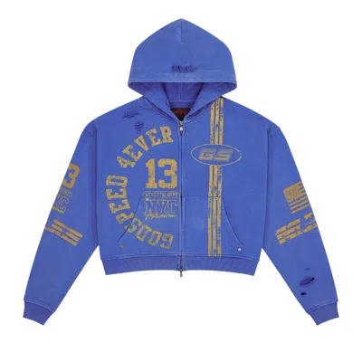 Pre-owned Godspeed Roadster Zip Hoodie 'blue/yellow' | Men's Size M