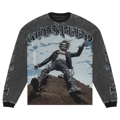 Pre-owned Godspeed Rocker Long-sleeve Thermal 'grey Wash' | Men's Size L In Gray