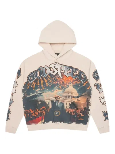 Godspeed R.o.r Graphic-print Hoodie In Pink