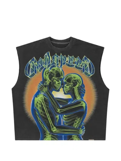 Godspeed S.2.s Graphic-print Sleeveless T-shirt In 블랙