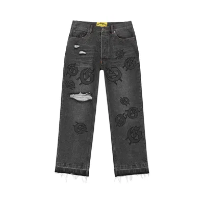 Pre-owned Godspeed Scattered Gs Logo Denim 'black Wash' | Men's Size 38