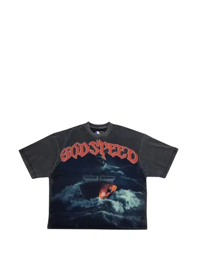 Godspeed Sea Sick Graphic T-shirt In Gray