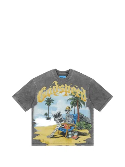 Godspeed Skeleton Beach Ii Graphic-print T-shirt In Gray