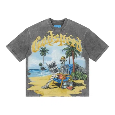 Pre-owned Godspeed Skeleton Beach Ii T-shirt 'grey Wash' | Men's Size Xxl