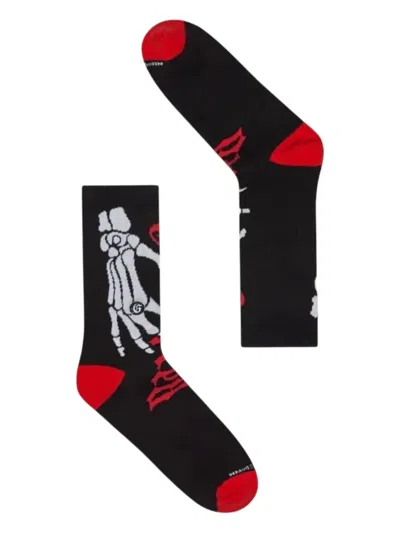 Godspeed Skeleton-hand Crew Socks In Black