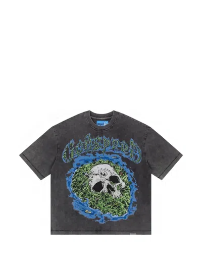 Godspeed Skull Island 2 Graphic-print Washed T-shirt In Green