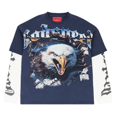Pre-owned Godspeed Spirit Animal Layered T-shirt 'navy' | Blue | Men's Size Xxl