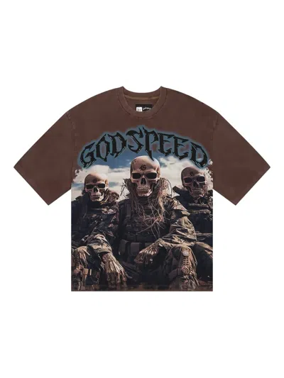 Godspeed Squadron Graphic T-shirt In Brown