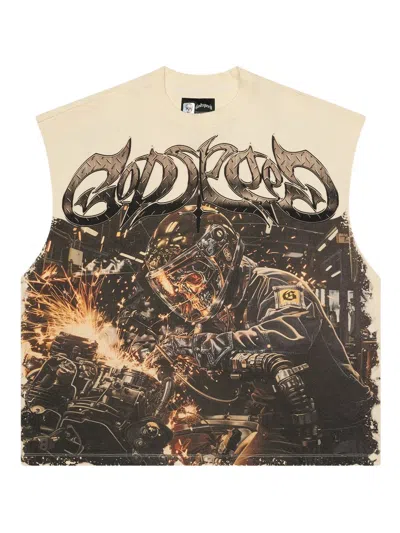 Godspeed Steel Sharpens Steel Sleeveless Top In Metallic