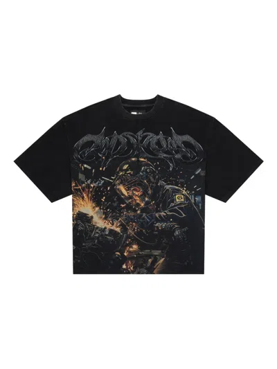 Godspeed Steel Sharpens Steel T-shirt In Black