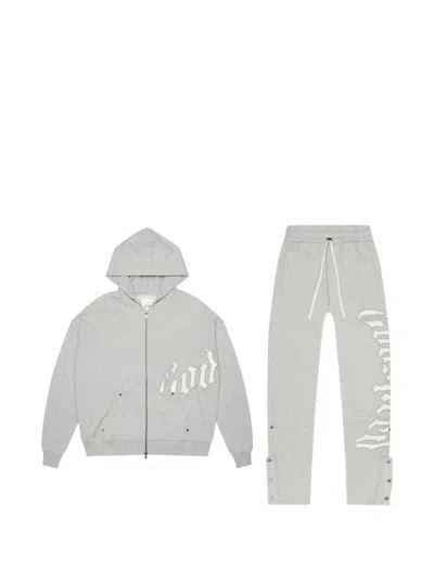 Godspeed Stripe-trim Jersey Tracksuit In Gray