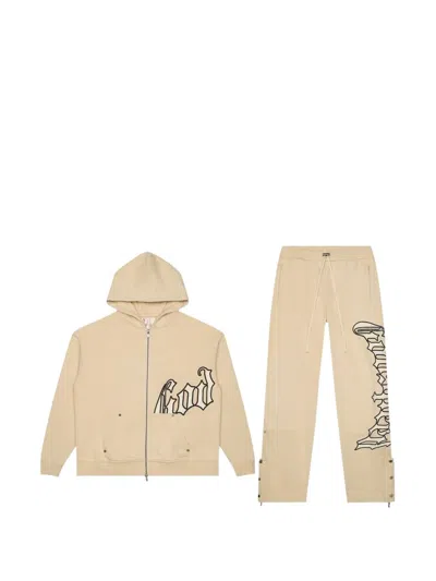 Godspeed Stripe-trim Jersey Tracksuit In Neutral