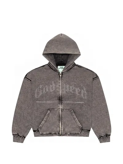 Godspeed Studded Zip-up Hoodie In Gray