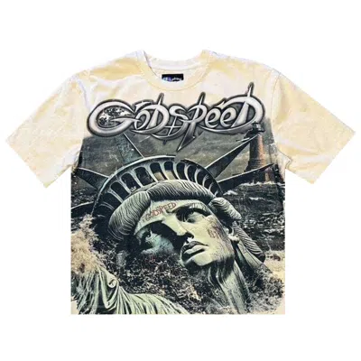 Pre-owned Godspeed Sunken Liberty 2 T-shirt 'bone' | Cream | Men's Size S In White