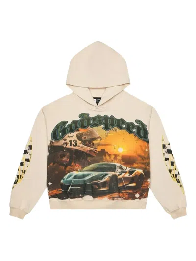 Godspeed Sunset Drift Graphic-print Hoodie In Neutral
