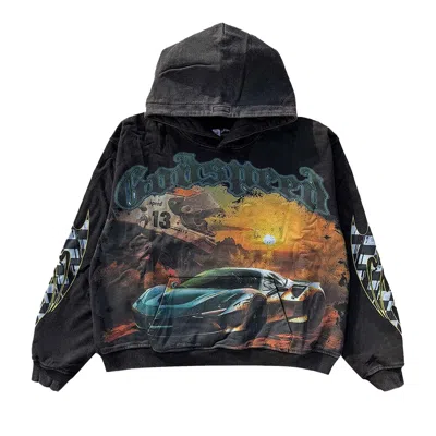 Pre-owned Godspeed Sunset Drift Hoodie 'black Wash' | Men's Size Xs