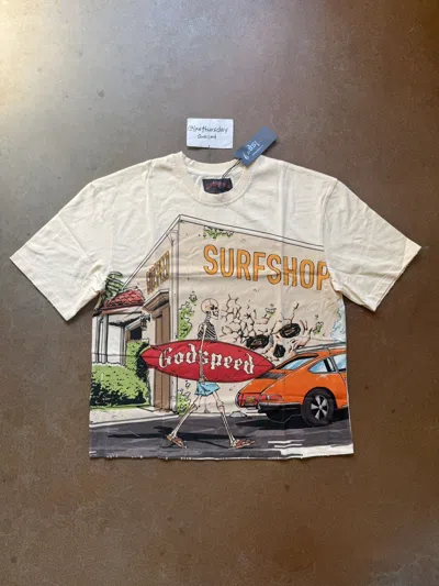 Pre-owned Godspeed Surf Shop Tee Bone Small In Sand