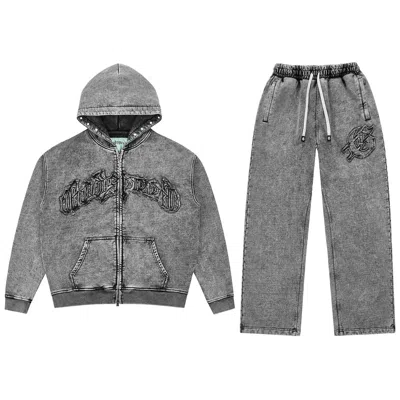 Pre-owned Godspeed Symmetric Studded Set 'acid Wash' | Grey | Men's Size Xs In Gray