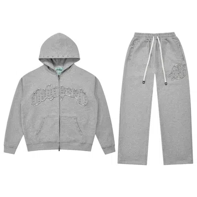 Pre-owned Godspeed Symmetric Studded Sweatsuit V2 'heather Grey Vvs' | Men's Size Xl In Gray