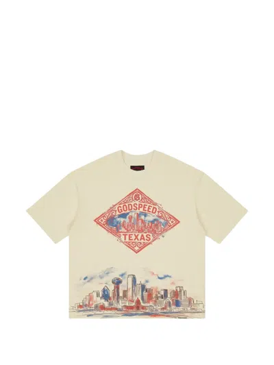 Godspeed Texas Skyline Graphic-print T-shirt In Neutral