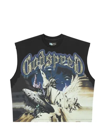 Godspeed The Landing Sleeveless Tank Top In Black