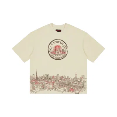 Pre-owned Godspeed Tokyo Skyline T-shirt 'bone' | Cream | Men's Size M