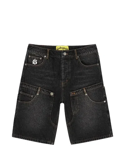 Godspeed Twin-panel Denim Shorts In Black