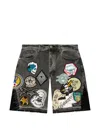 Godspeed V2 Patchwork Denim Shorts In Gray
